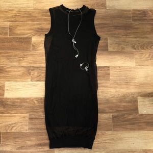 🆕w/tag Black Sweater Dress with Sheer Overlay